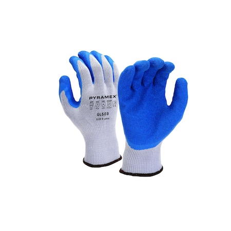 Pyramex Crinkle Latex Glove with 10G Knit Liner, Size L, PR GL503L